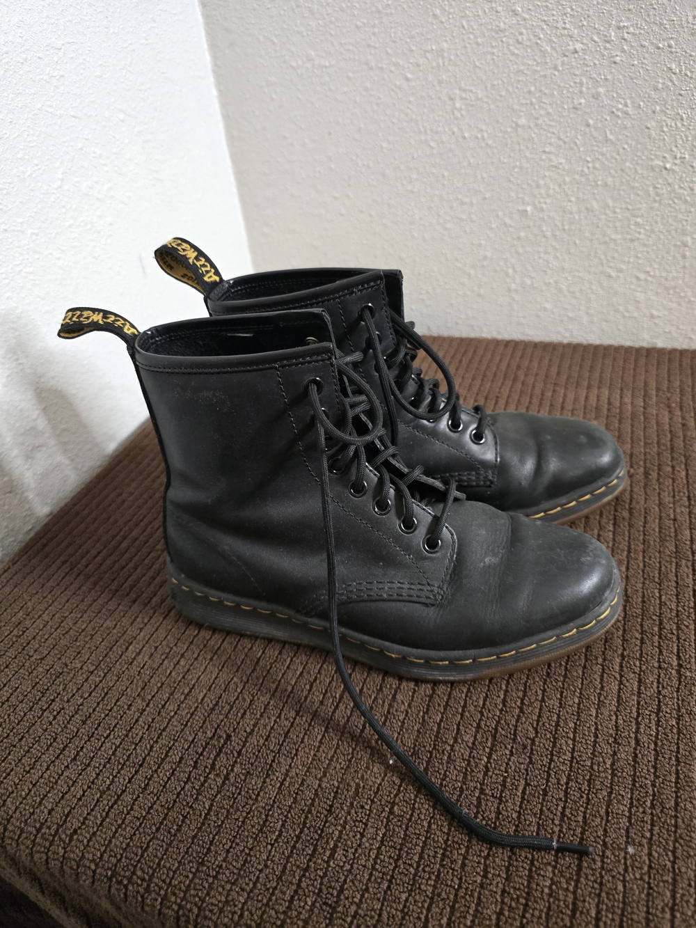 Dr. Martens Black Leather 8-Eye Lace-Up Boots for Women